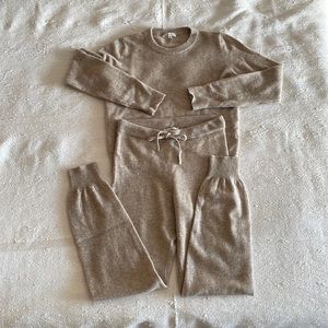 Reformation cashmere set, crew neck and pants
